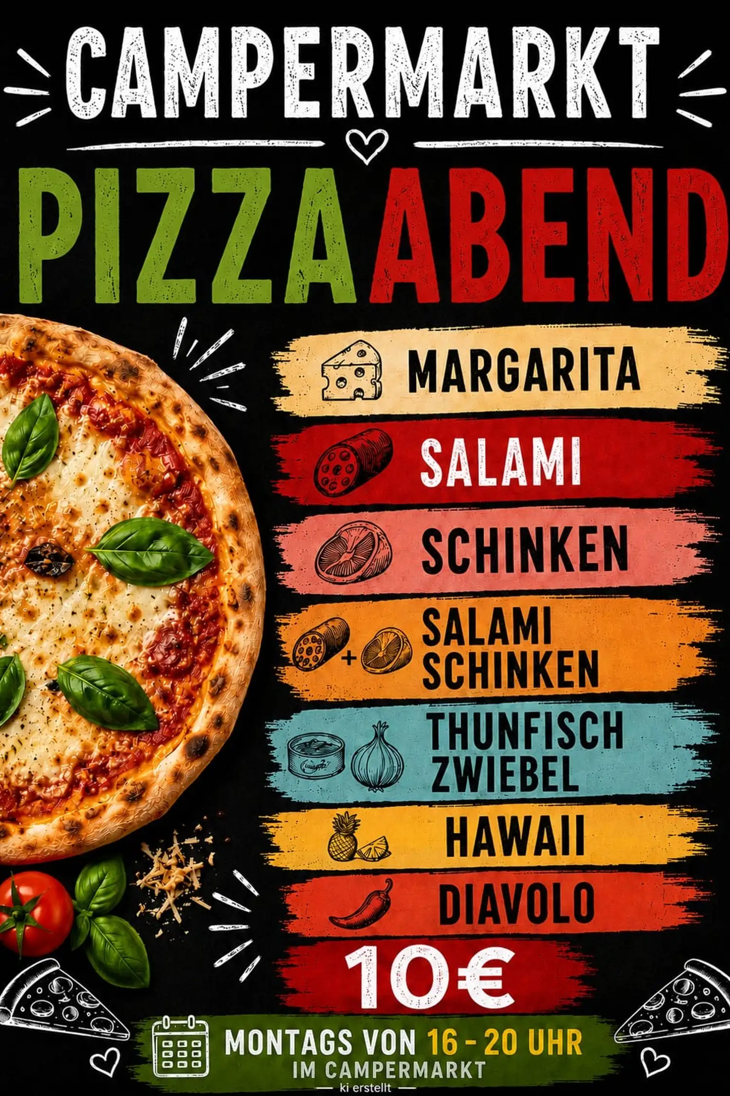 Pizza im Campermarkt