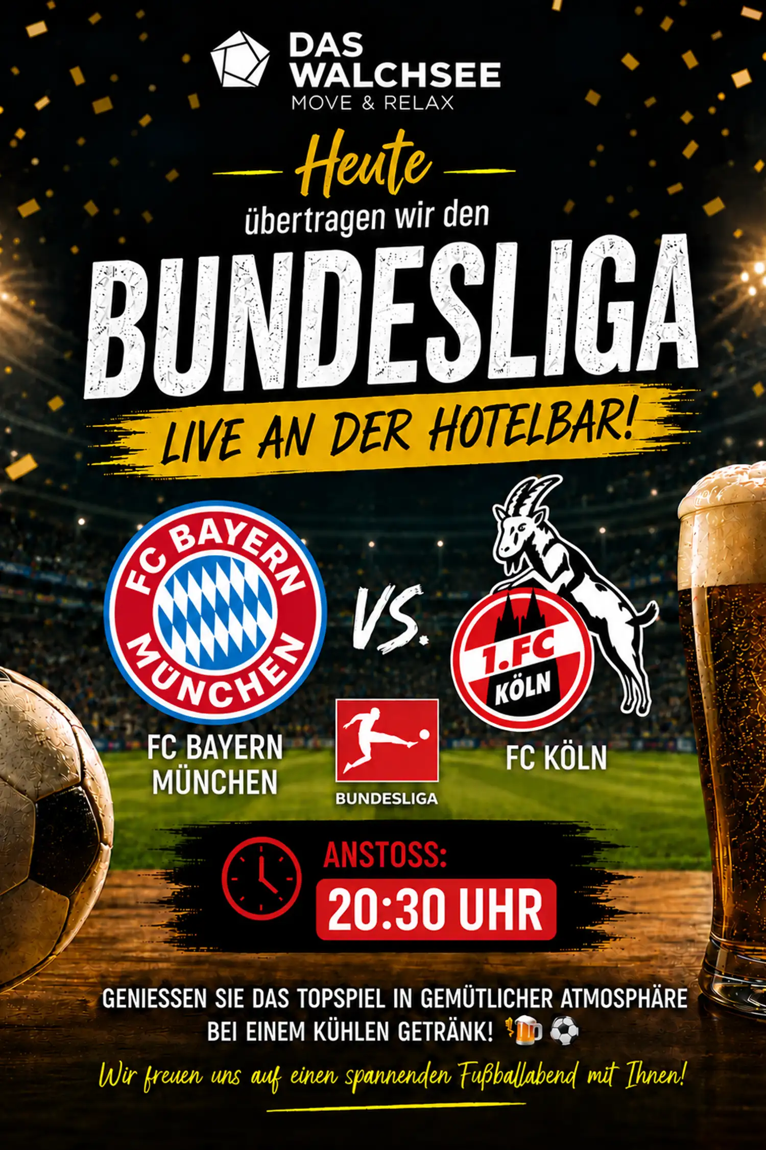 Live Bundesliga broadcast at the hotel bar