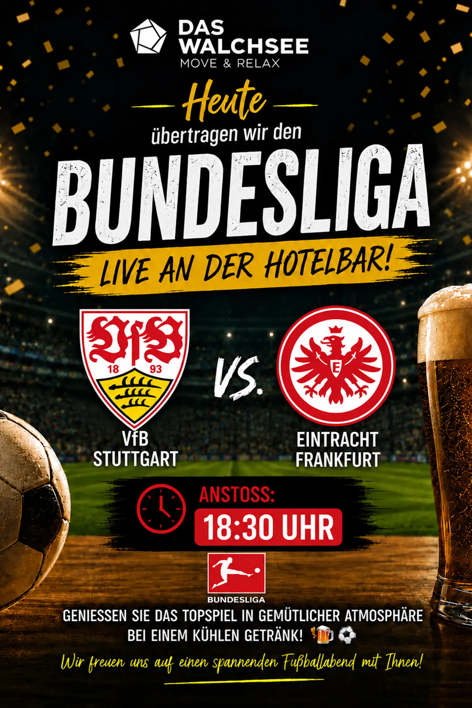 Live Bundesliga broadcast at the hotel bar