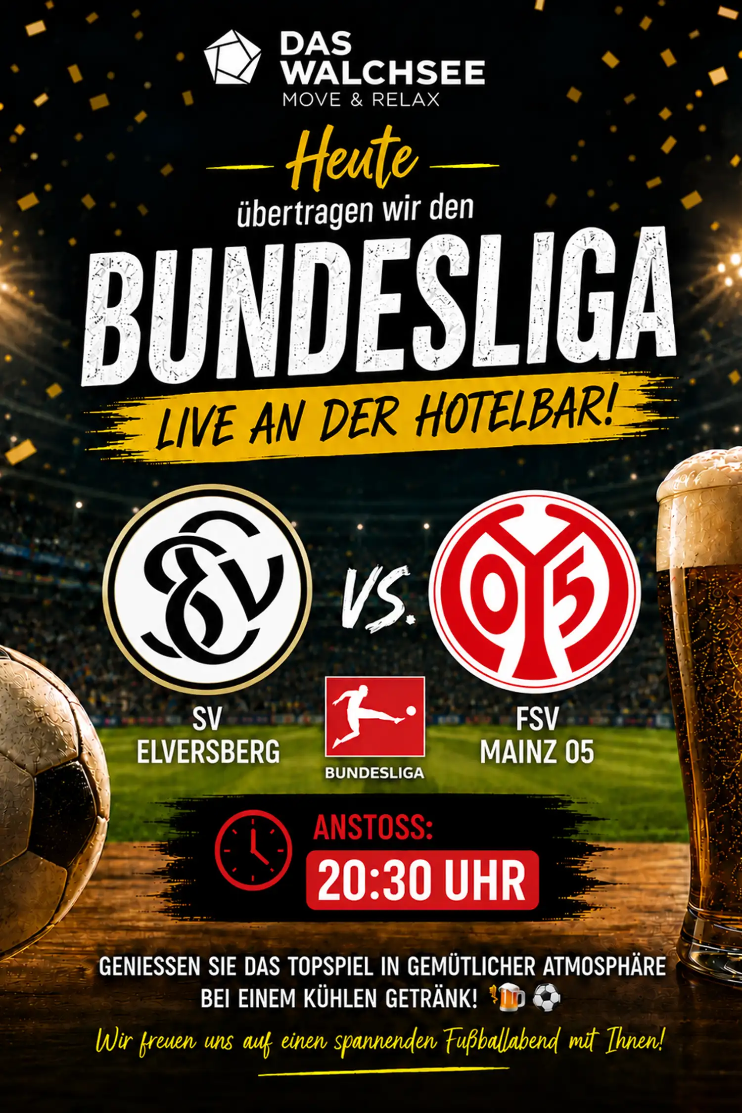 Live Bundesliga broadcast at the hotel bar