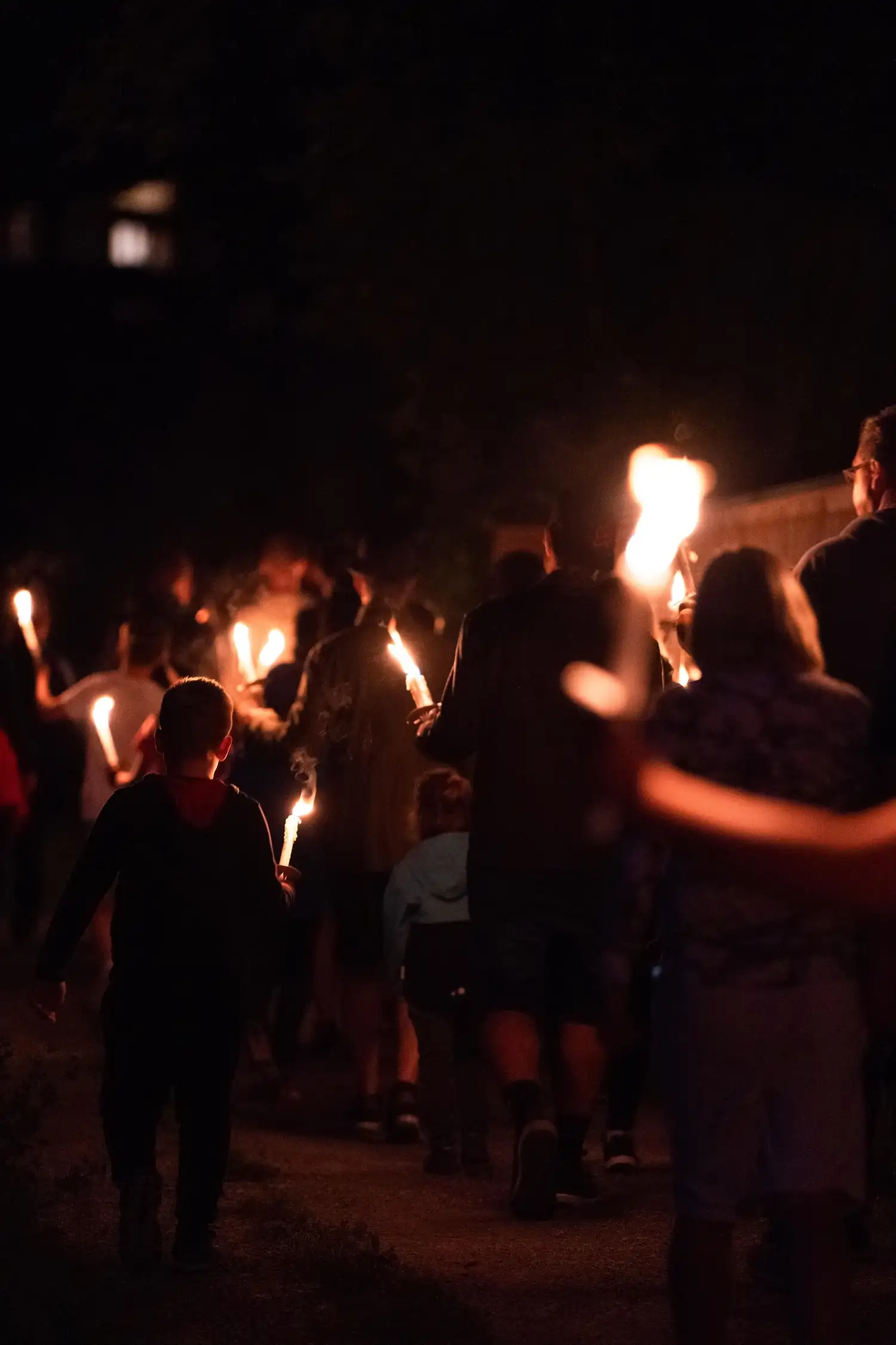 Torchlight hike through Kirchberg