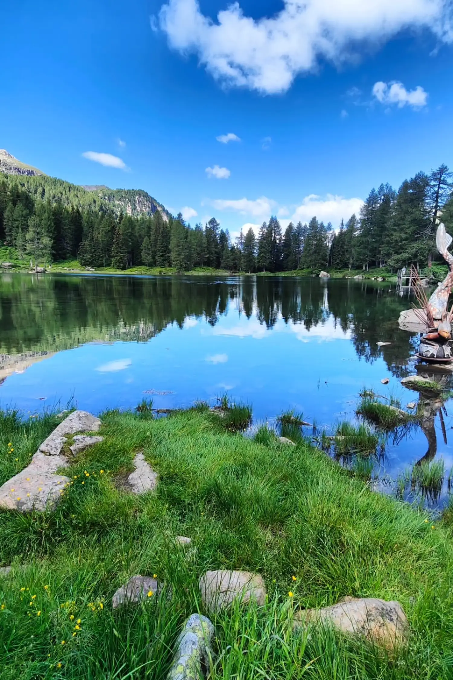 Fuchiade basin and pond of Passo San Pellegrino
