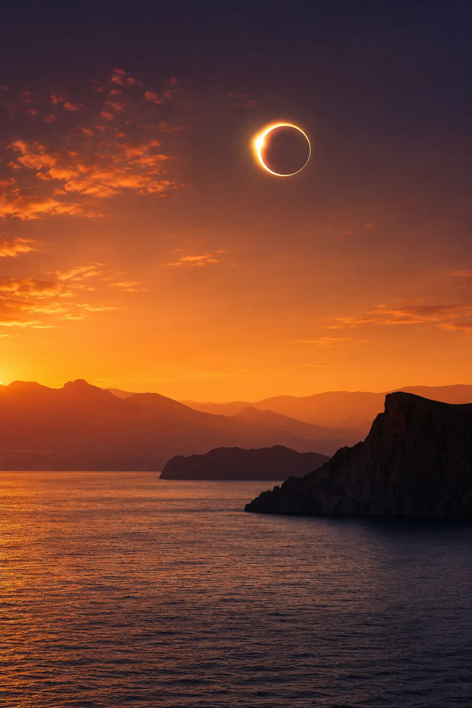 Partial Solar Eclipse Over the Canary Islands