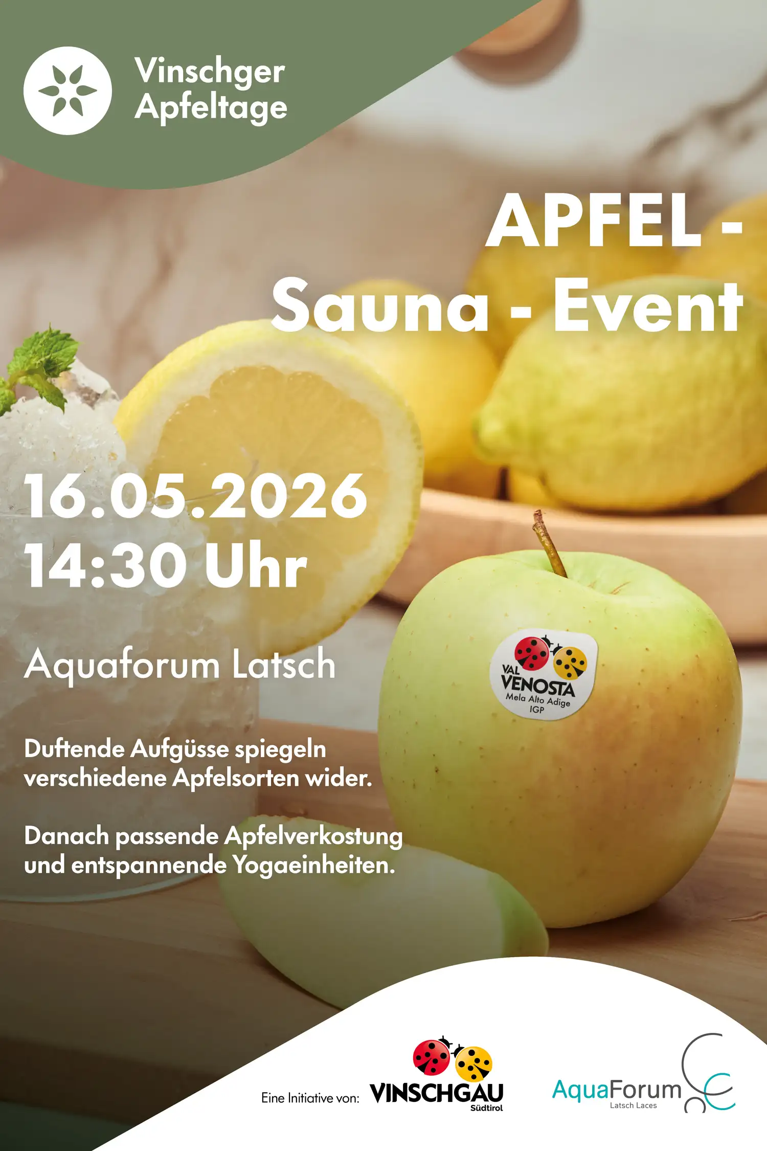 Vinschger Apfeltage: Apfel-Sauna-Event