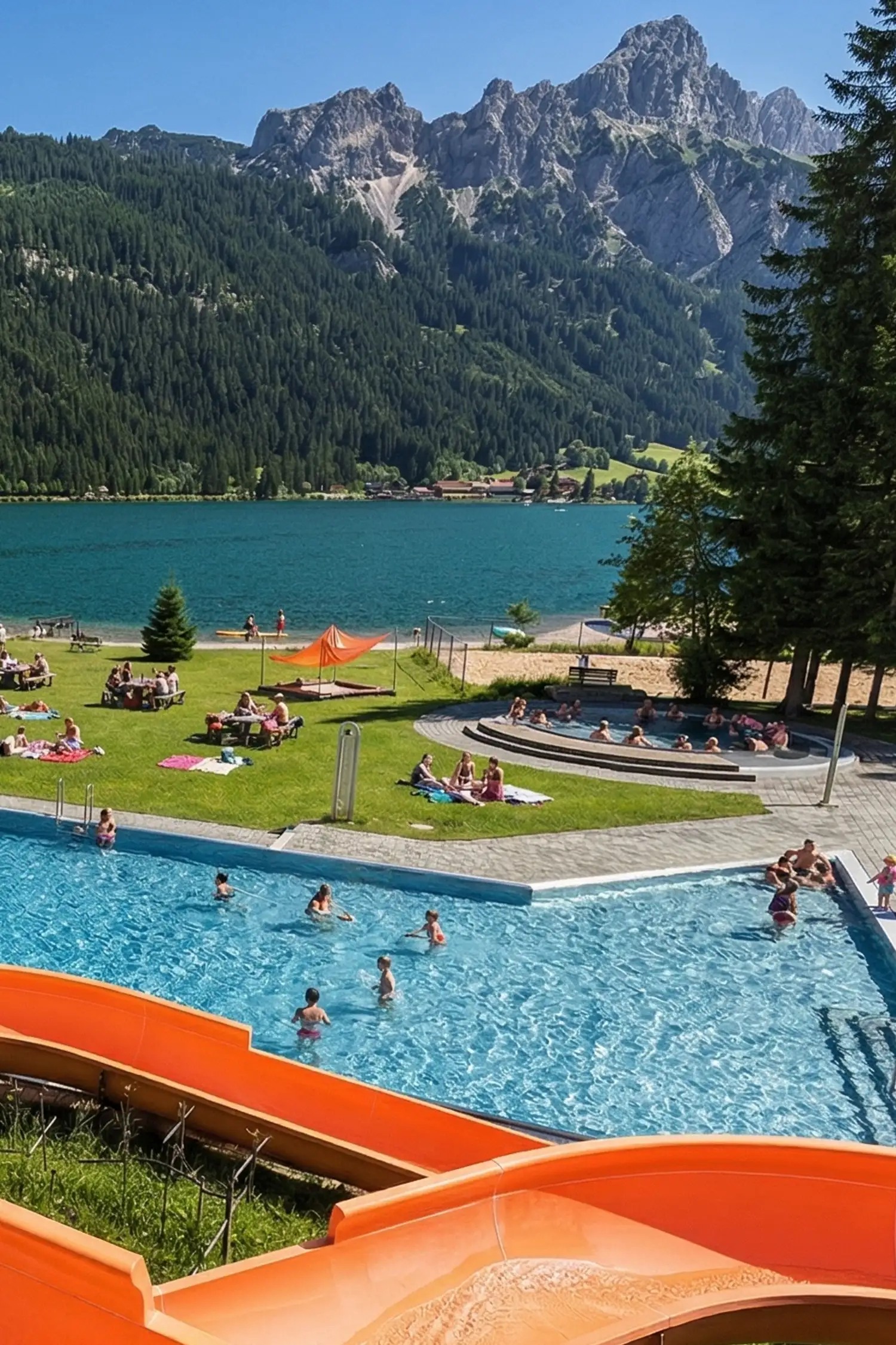 Haldensee water world - a swimming experience in the middle of the Alps